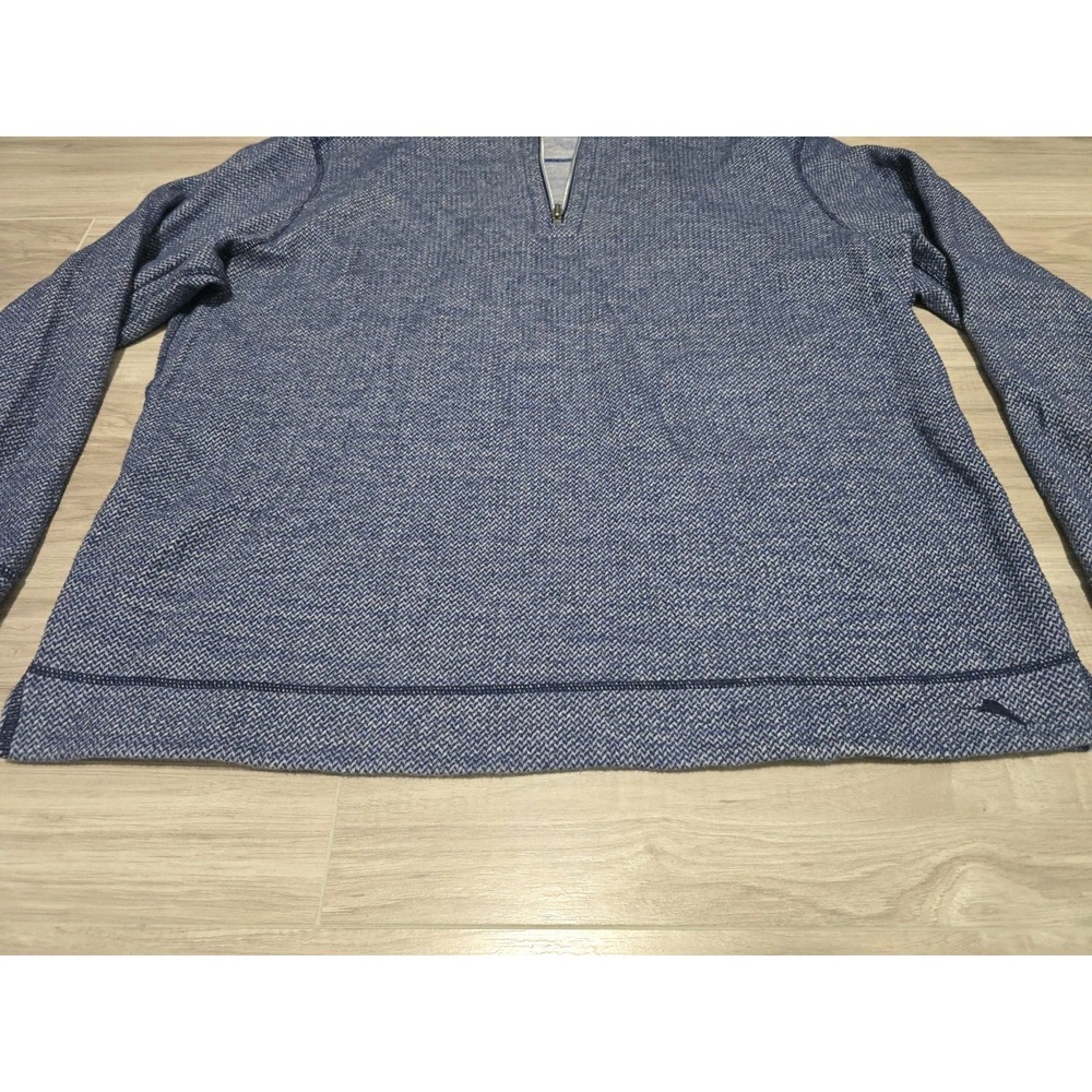 Tommy Bahama 1/4 Zip Mens Reversible Pullover Sweater XL Blue - Picture 2 of 10